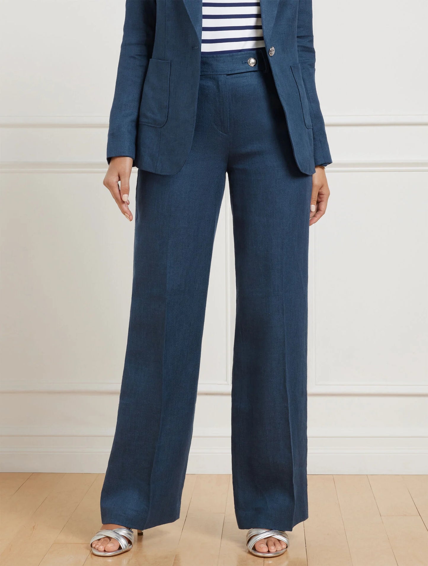 Talbots Greenwich Wide Leg Linen Pants - Cross Dyed