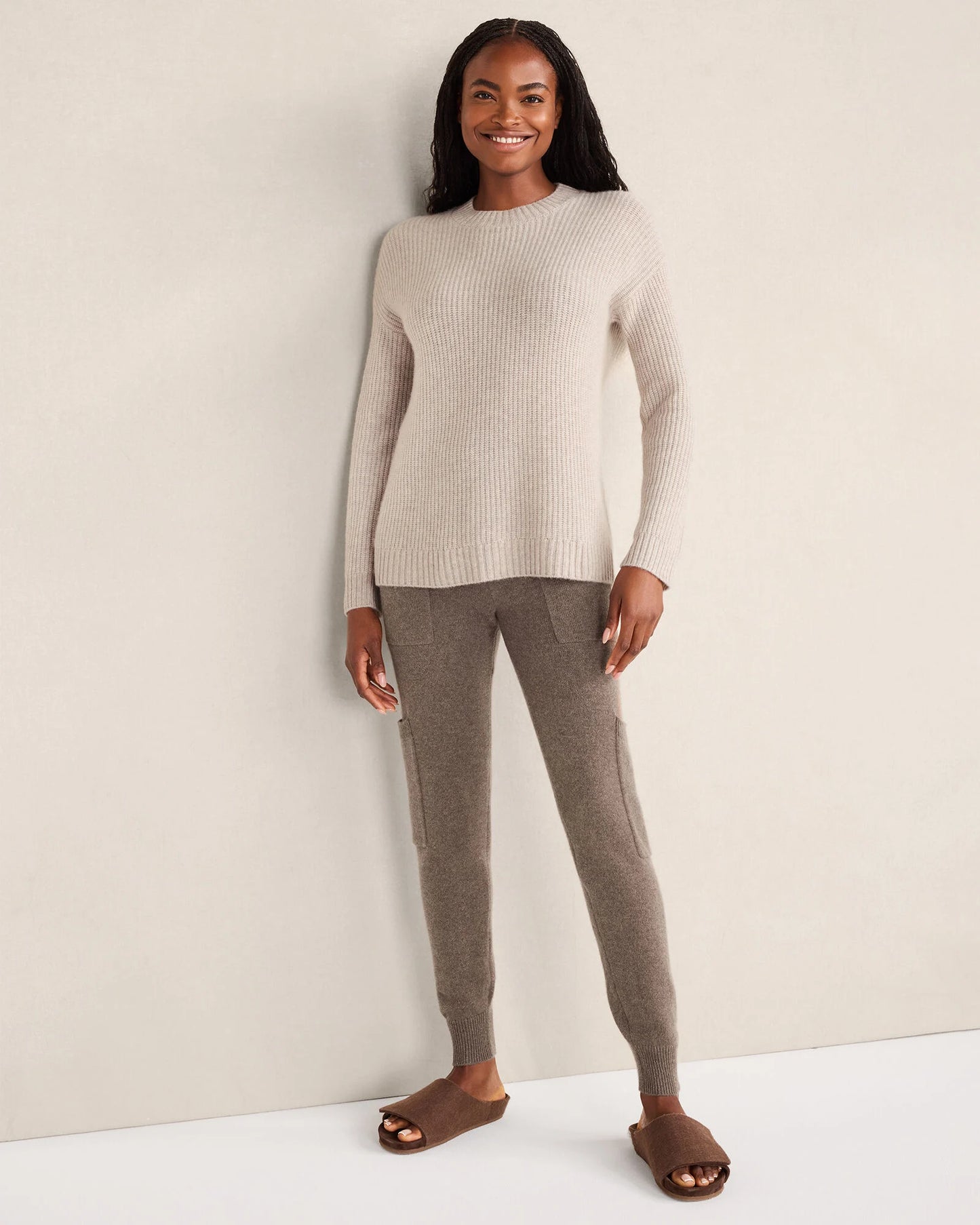 Cashmere Shaker Stitch Crewneck Sweater