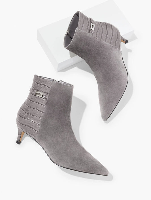 Kait Suede Curved Ankle Boots