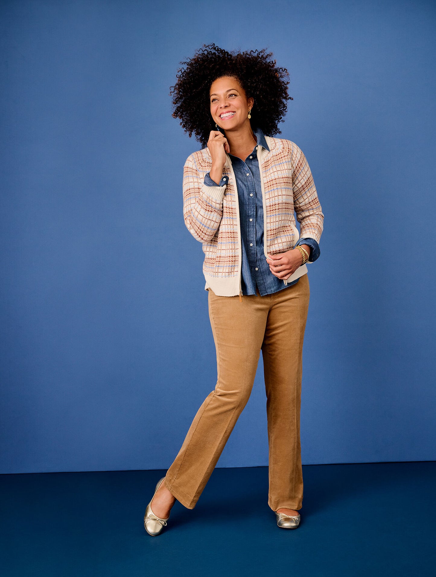 Stretch Corduroy Flare Leg Pants