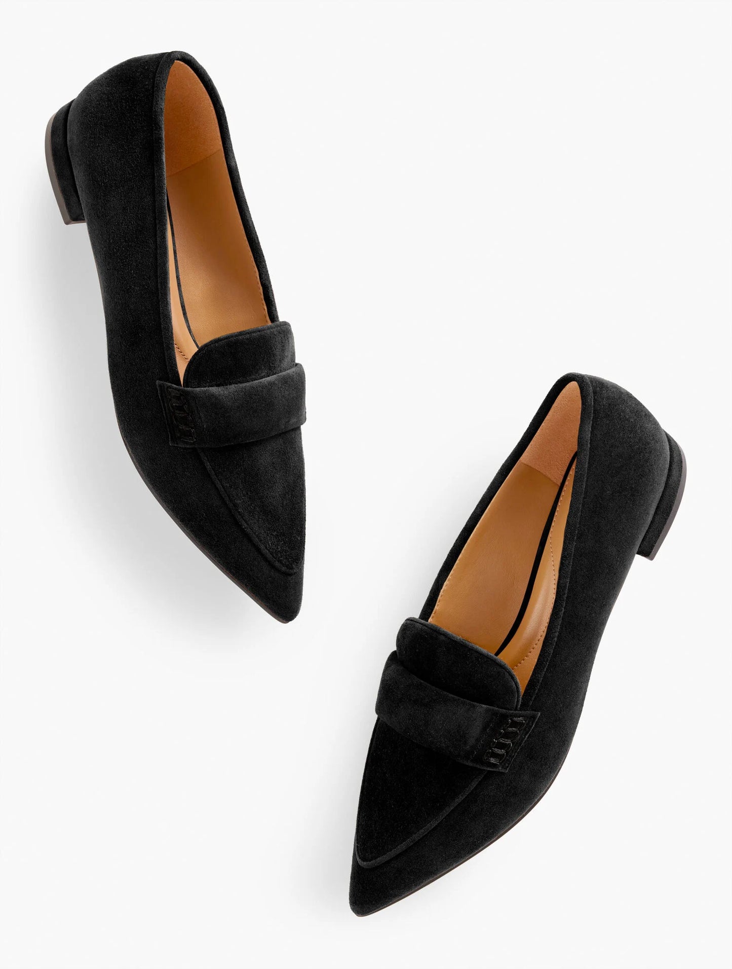 Scarlet Suede Pointed Toe Loafers