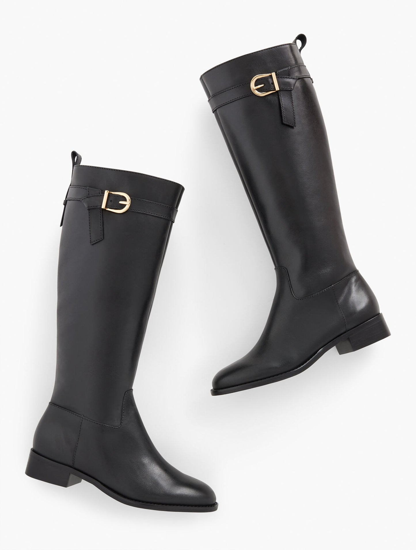 Tish Tie Leather Riding Boots - Extended Calf