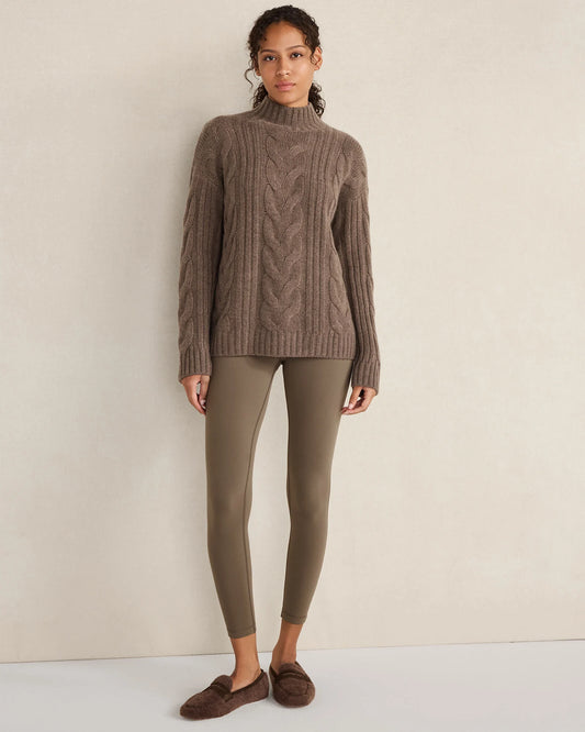 Cashmere Cable Mockneck Sweater