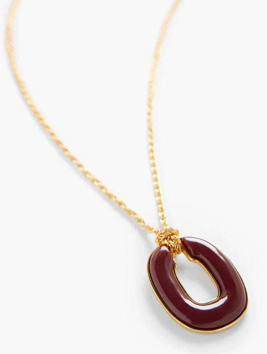 Oval Resin Pendant Necklace