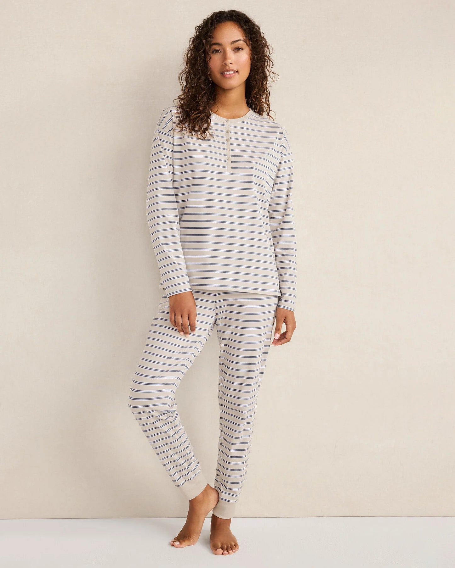 Organic Cotton Jersey Stripe Joggers