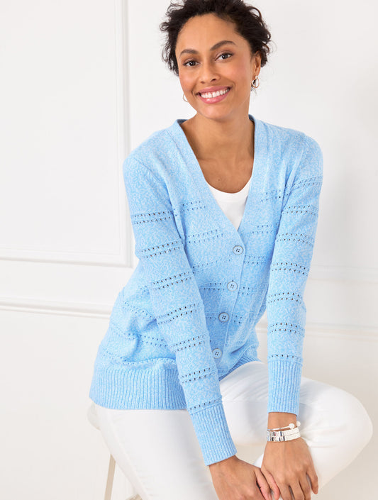 V-Neck Girlfriend Cardigan - Marl