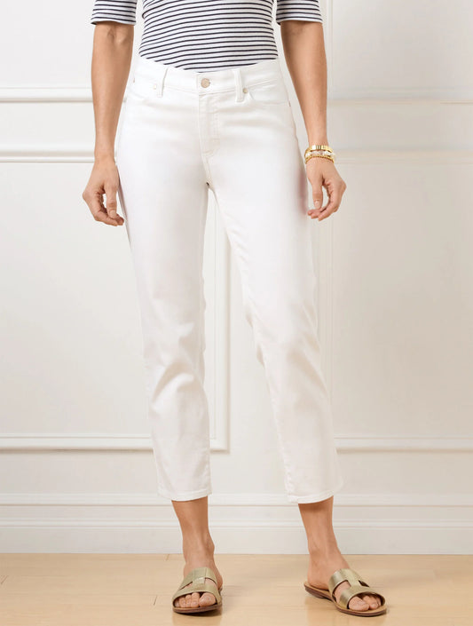 Straight Crop Jeans - White