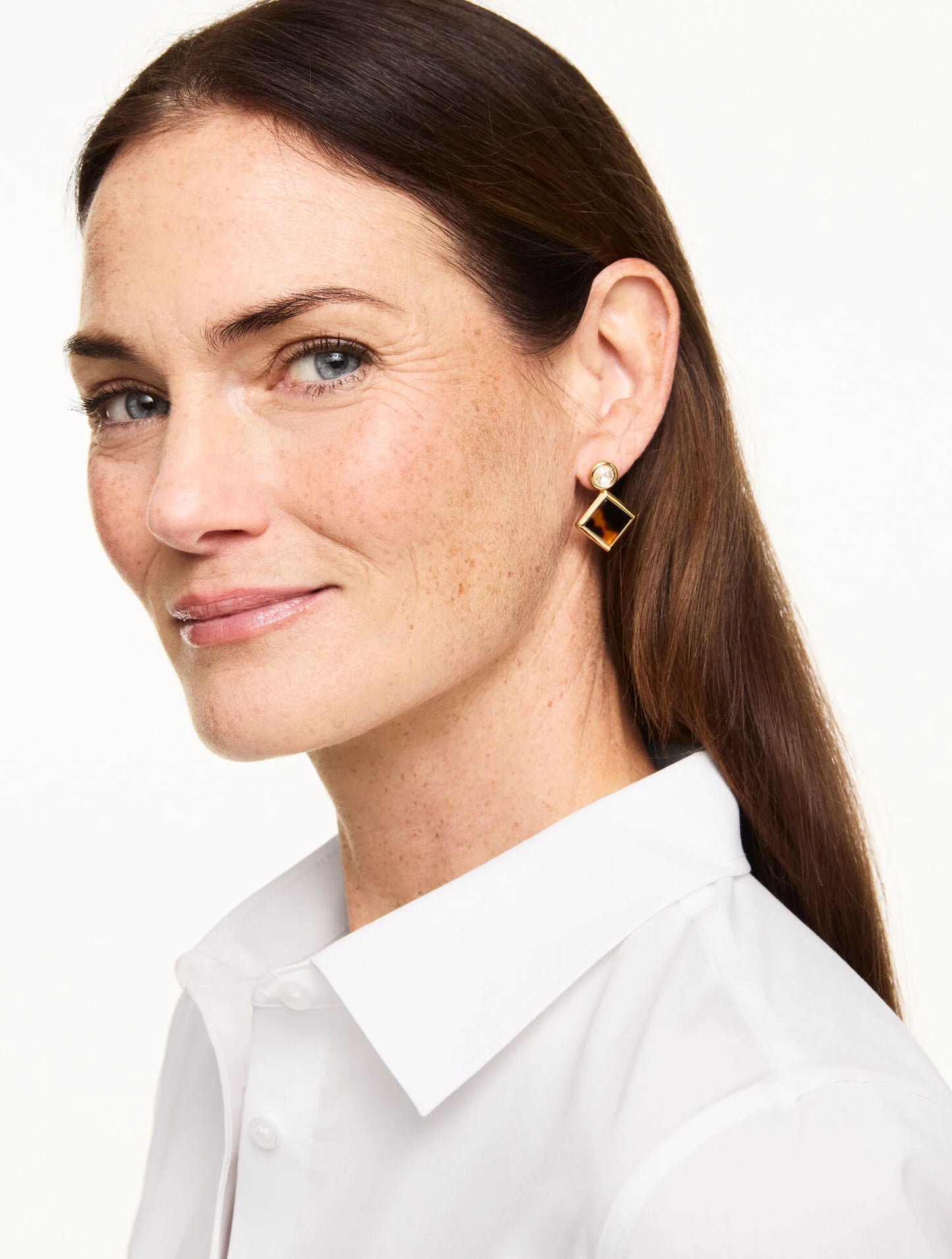 Geo Tortoiseshell Stud Earrings