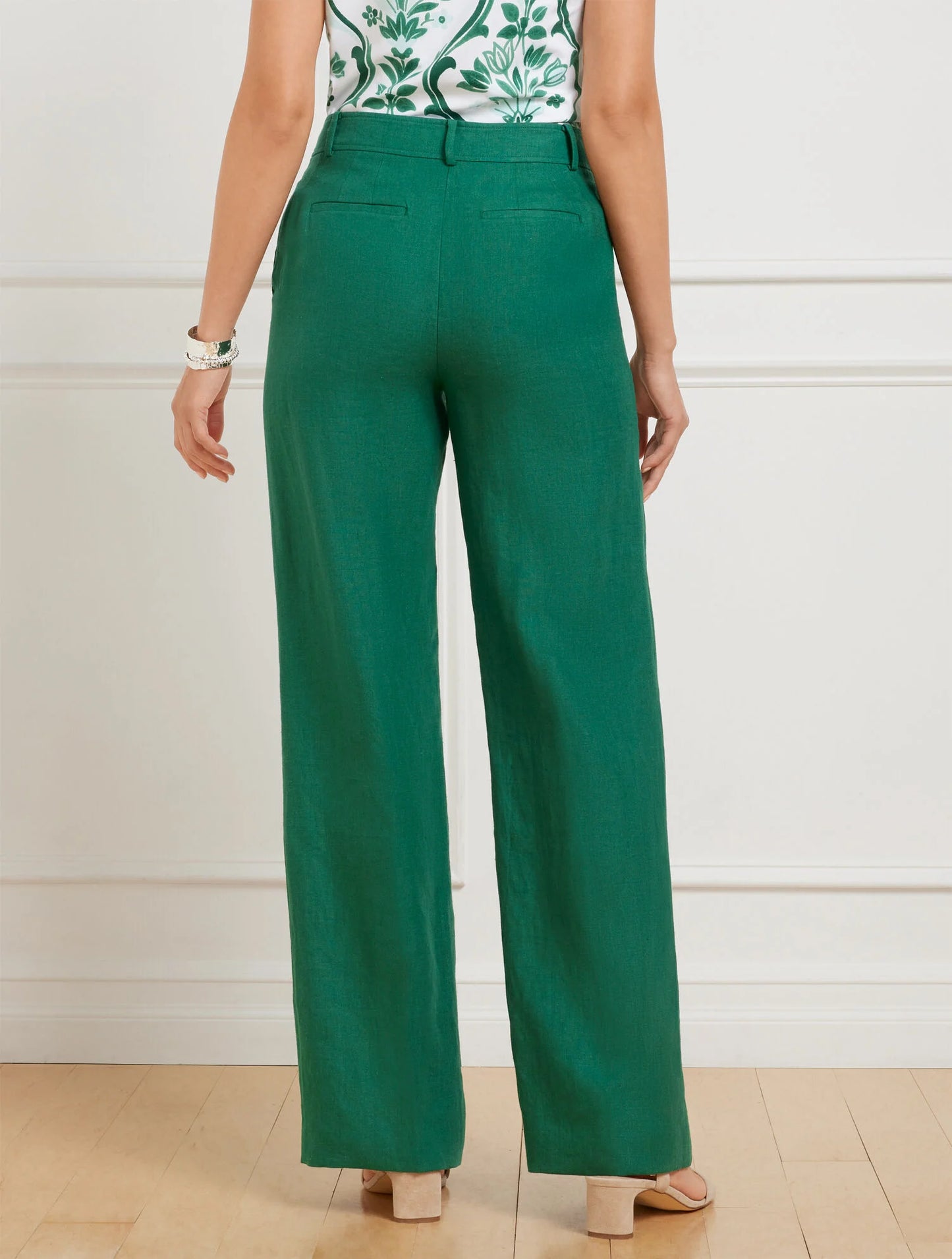 Talbots Greenwich Wide Leg Linen Pants