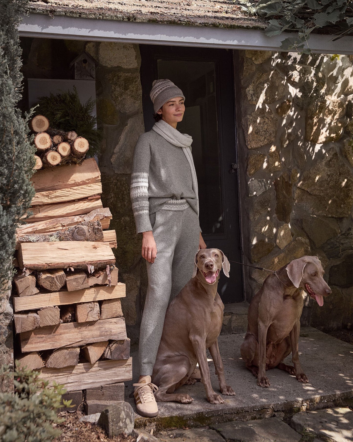 Organic Cotton Blend Nostalgic Fair Isle Joggers