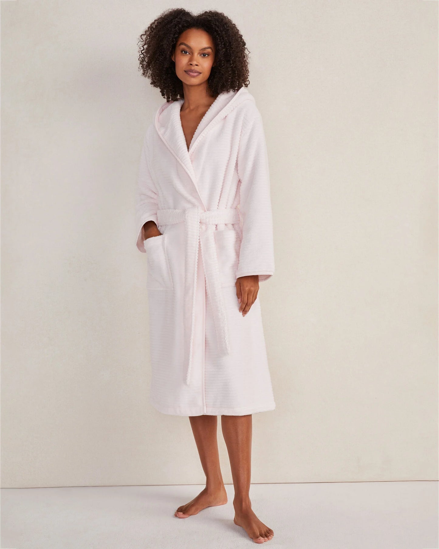 Organic Cotton Ribbed Terry Hooded Robe