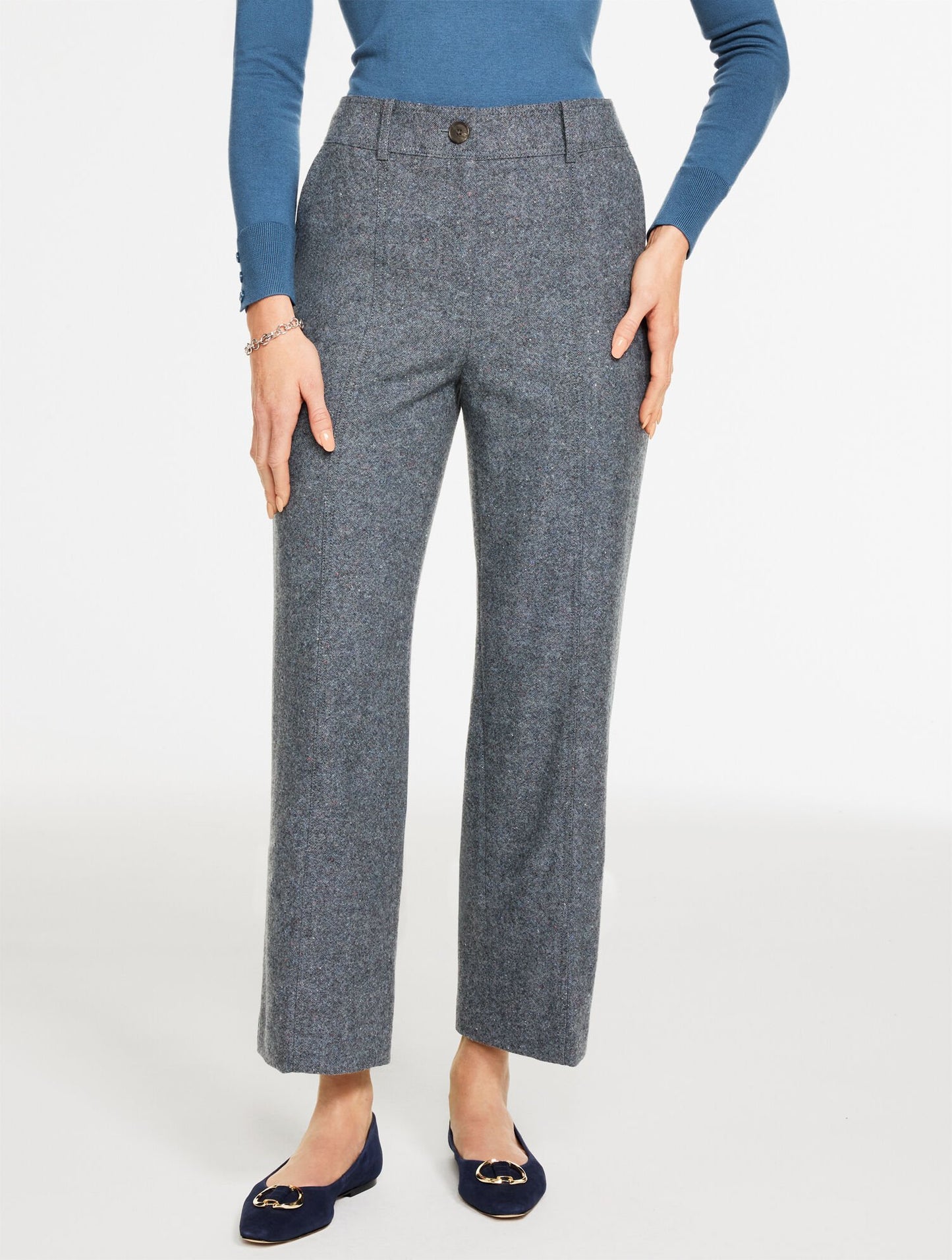 Slim Wide Leg Ankle Pants - Donegal