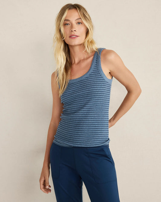 Essential Organic Cotton Delicate Stripe Scoop Neck Tank