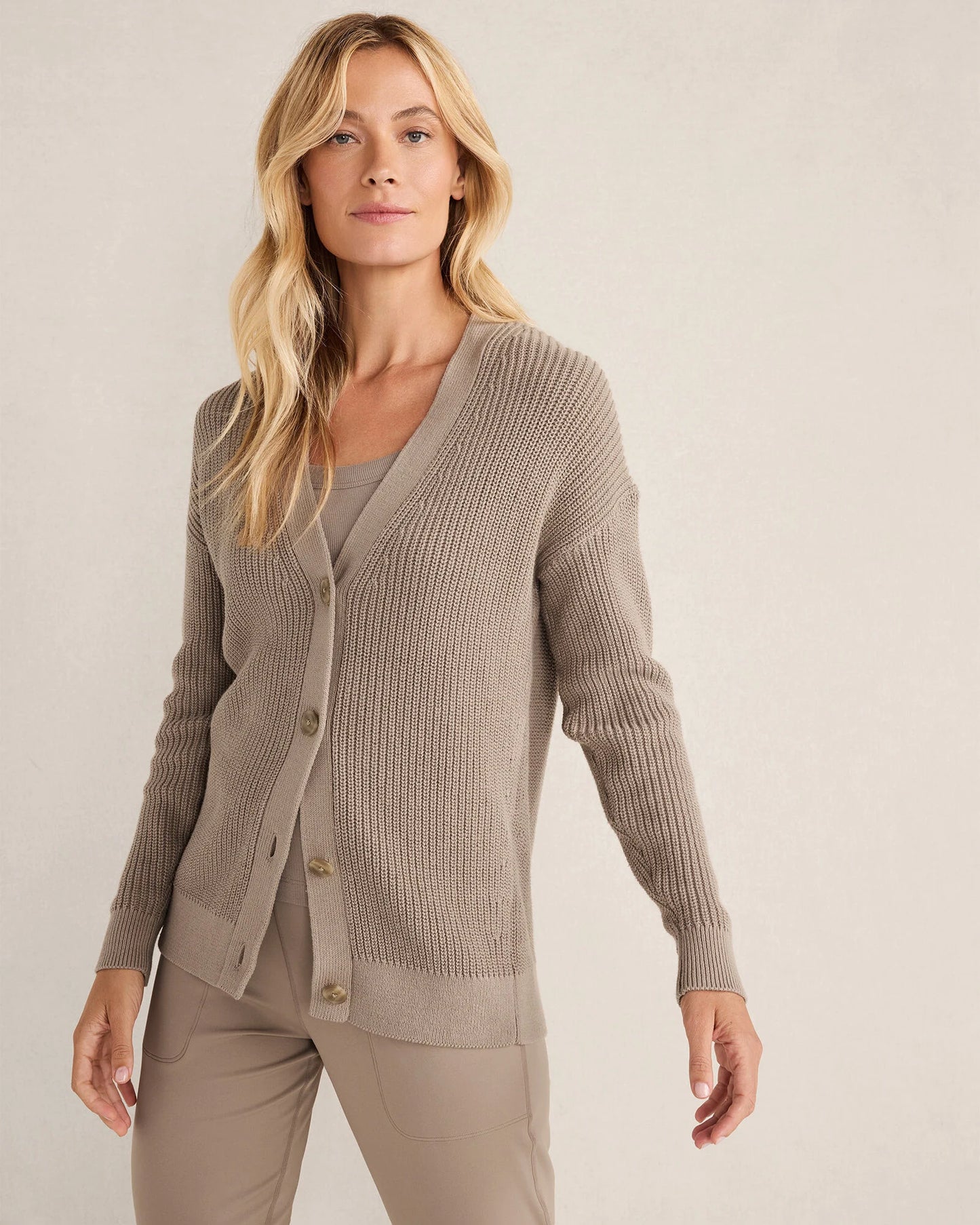 Organic Cotton Shaker Stitch Cardigan