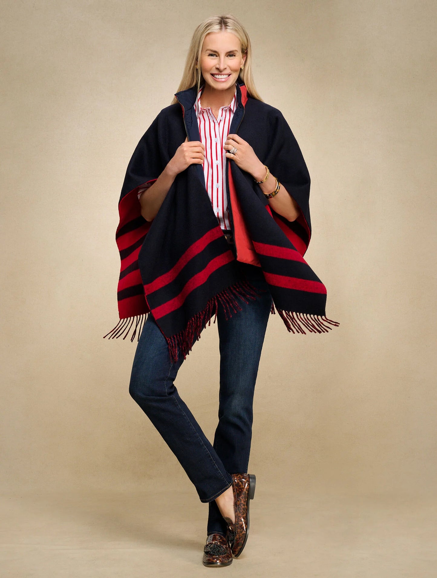 Reversible Double Face Ruana