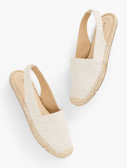 Izzy Slingback Espadrille Flats - Canvas