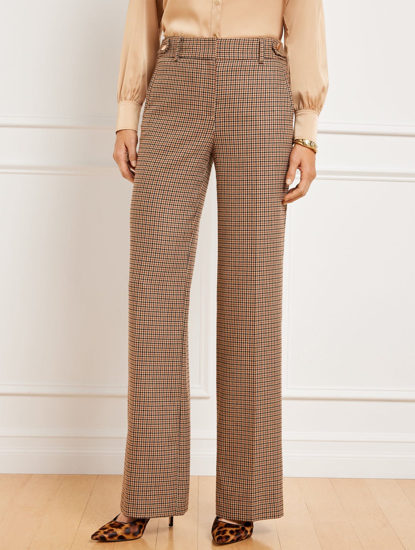 Talbots Greenwich Wide Leg Pants - Autumn Check
