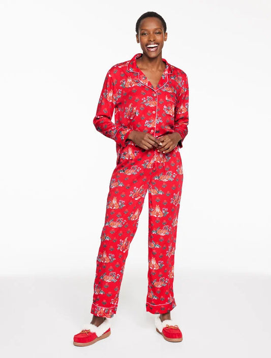 Printfresh Satin Long Sleep Set - Fox Friends