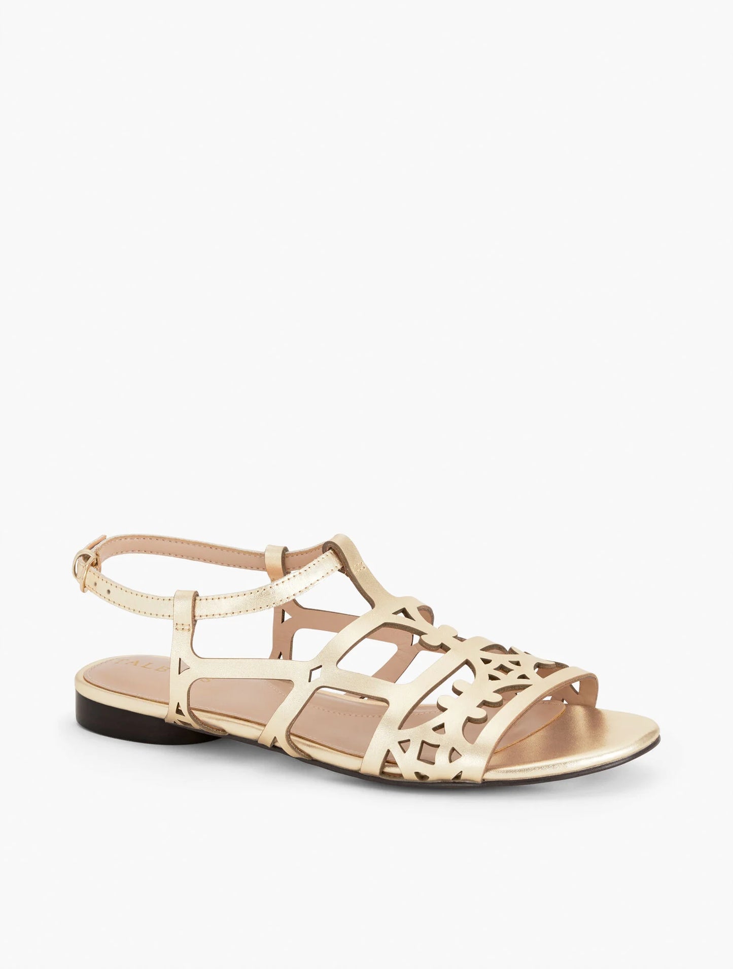 Kali Laser Cut Vachetta Metallic Sandals
