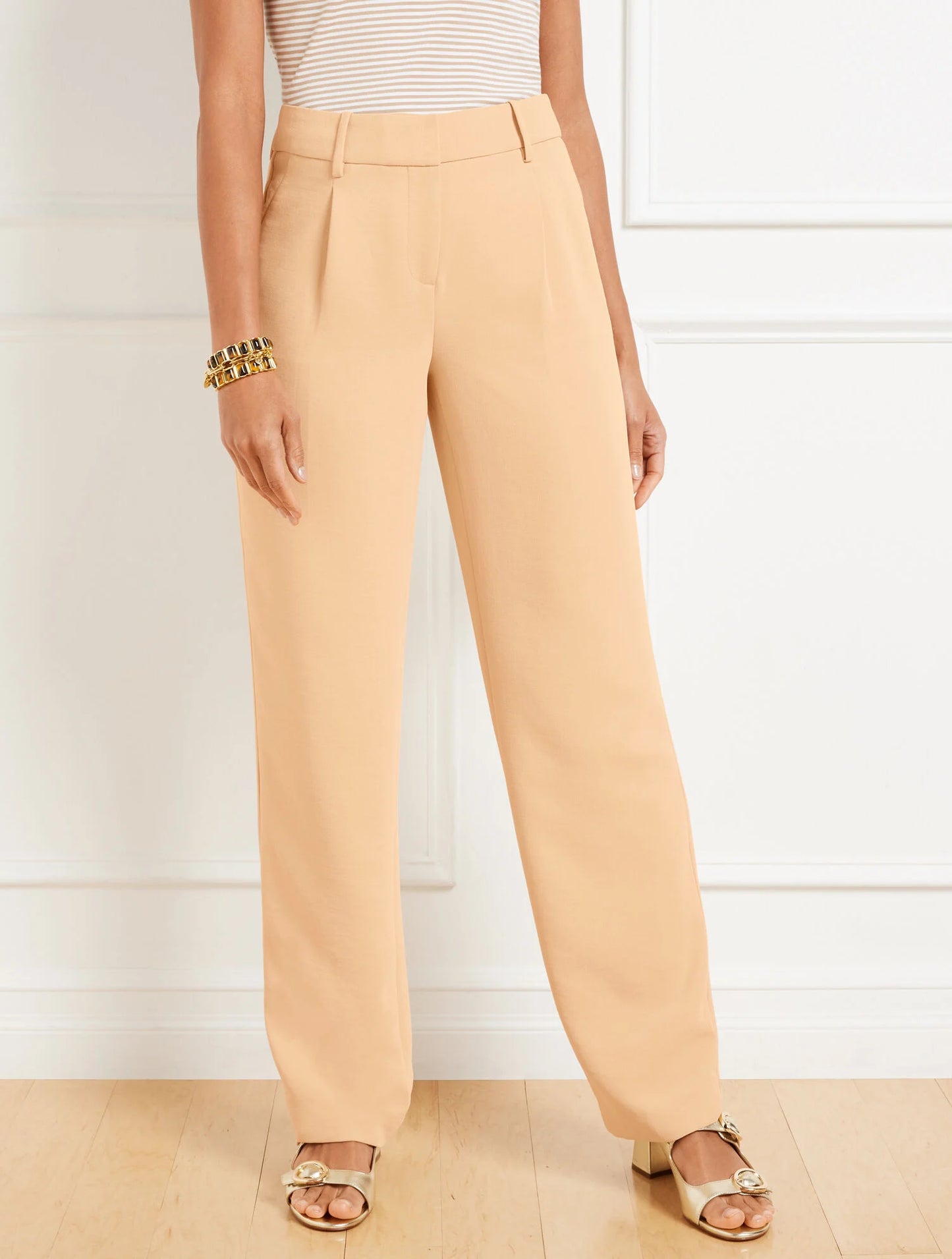 Straight Leg Polished Crepe Pants