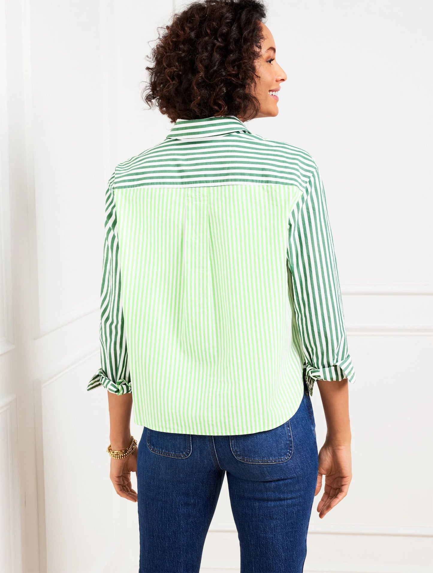 Poplin Short Shirt - Blooming Stripe