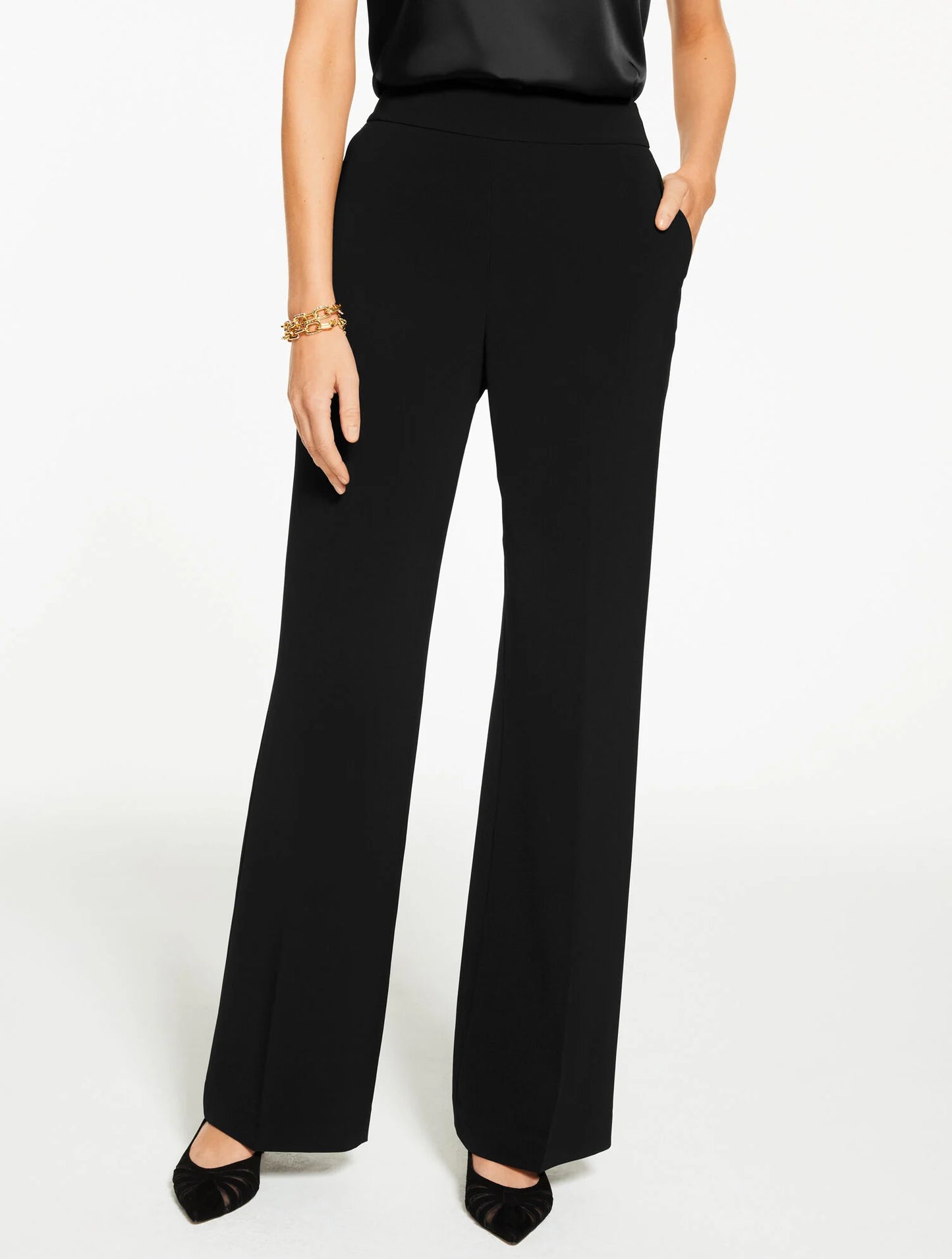 Plus Exclusive Wide Leg Polished Crepe Pants