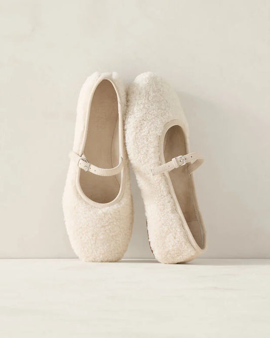 Sherpa Mary Jane Ballet Flats
