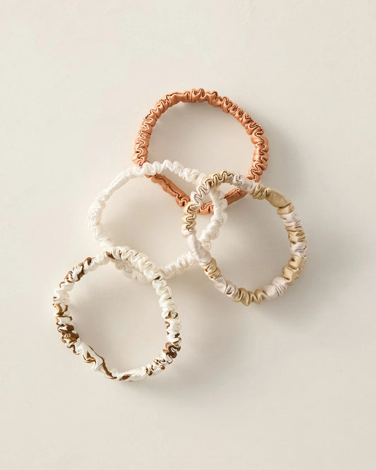 Washable Silk Hair Ties — Tropical Blooms Multi