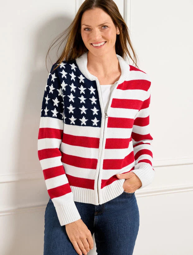 Flag Sweater Jacket