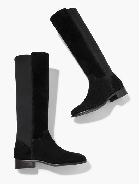Tish Stretch Quilted Faux Suede Tall Boots