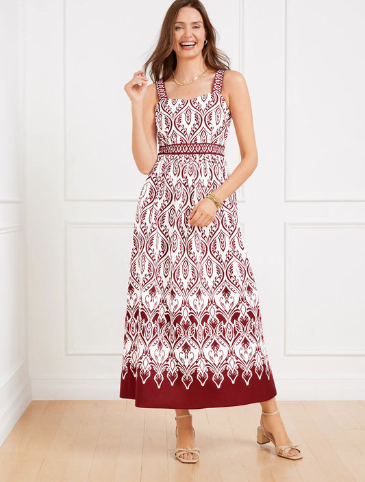 Modern Poplin Fit & Flare Dress - Bohemian Medallion
