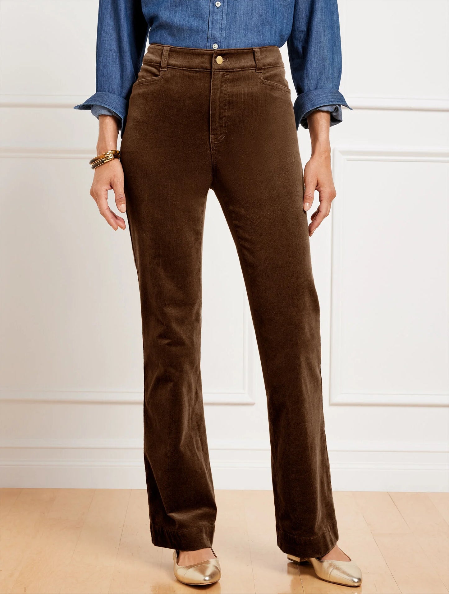 Stretch Corduroy Flare Leg Pants