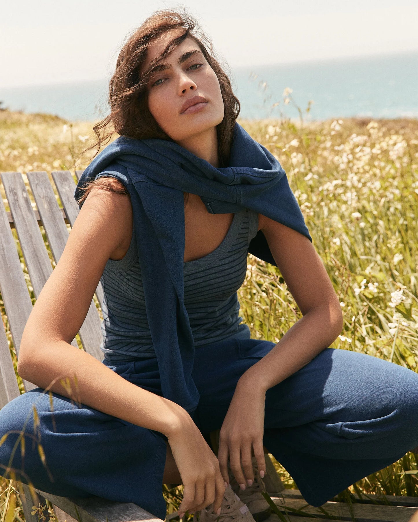 Essential Organic Cotton Delicate Stripe Scoop Neck Tank