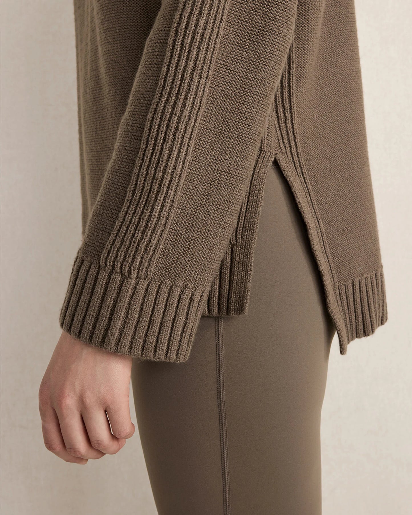 Cotton Blend Mockneck Sweater