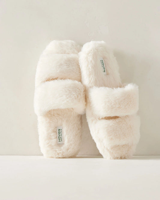 Faux Fur Banded Slippers