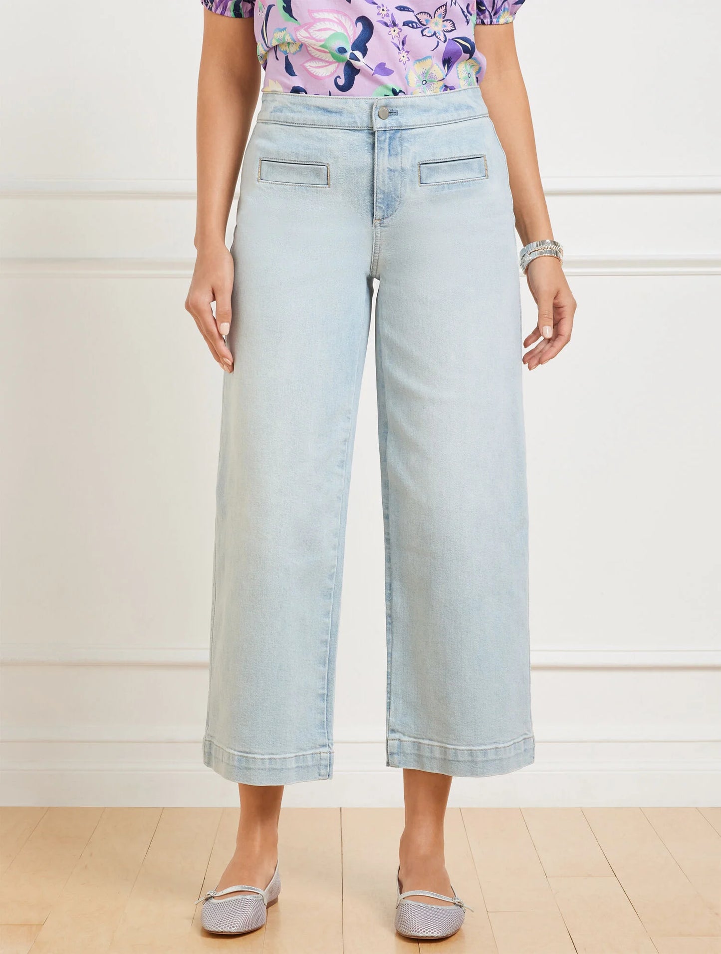 Wide Crop Jeans - Rhodes Wash