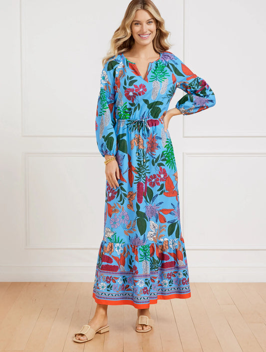 Modern Poplin Puff Sleeve Dress - Joyful Floral