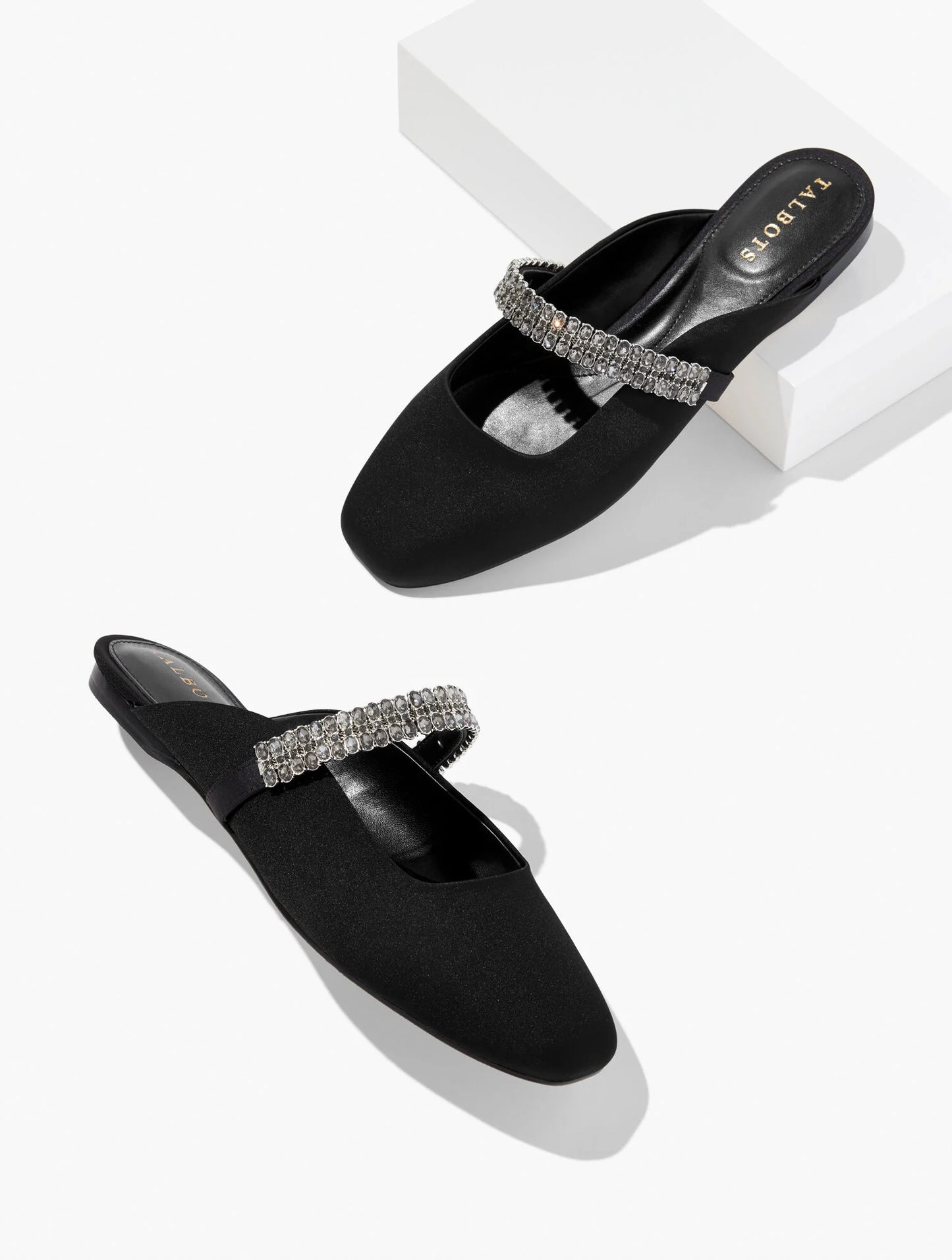 Sloane Embellished Satin Mules