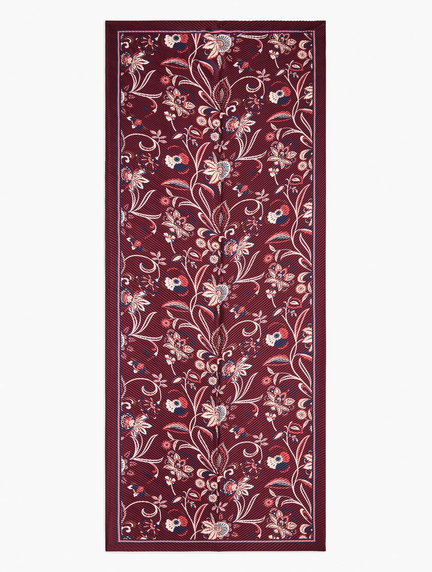 Echo Pleated Lively Floral Oblong Scarf