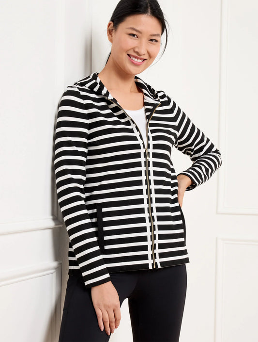 Effortless UltraKnit Full-Zip Hoodie - Crocus Stripe