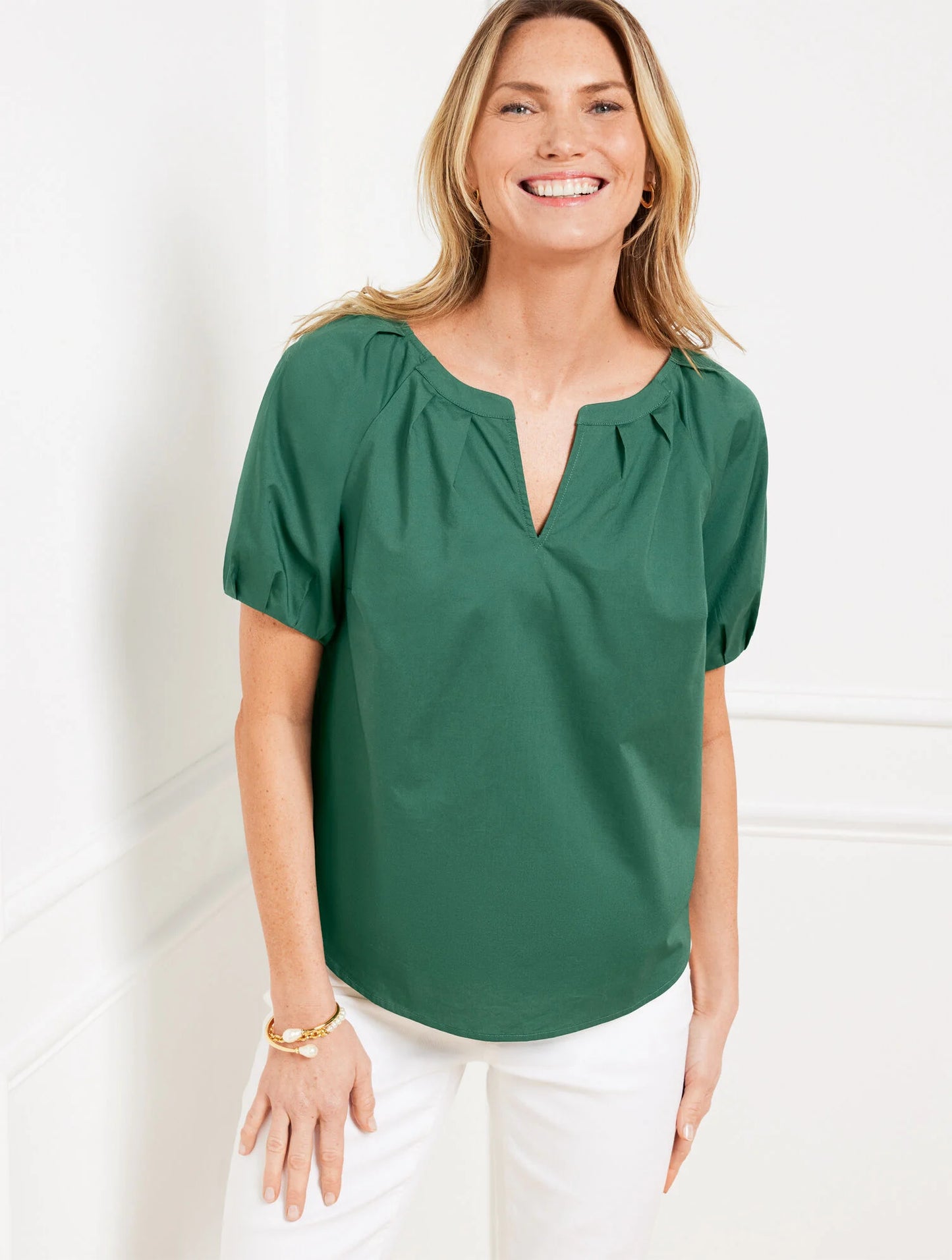 Short Sleeve Poplin Top