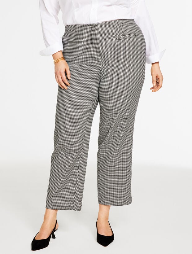 Plus Exclusive Slim Wide Ankle Pants - Harvest Houndstooth