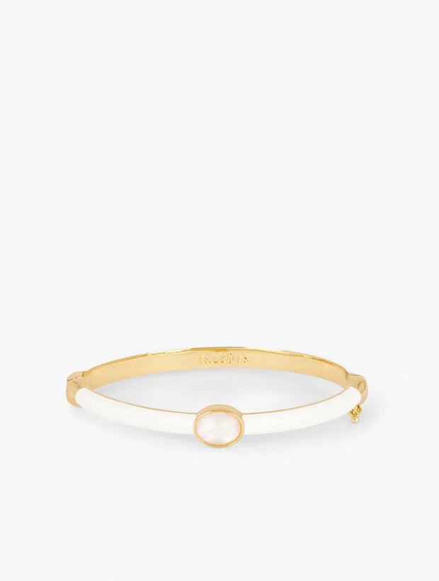 Stone Enamel Hinge Bangle