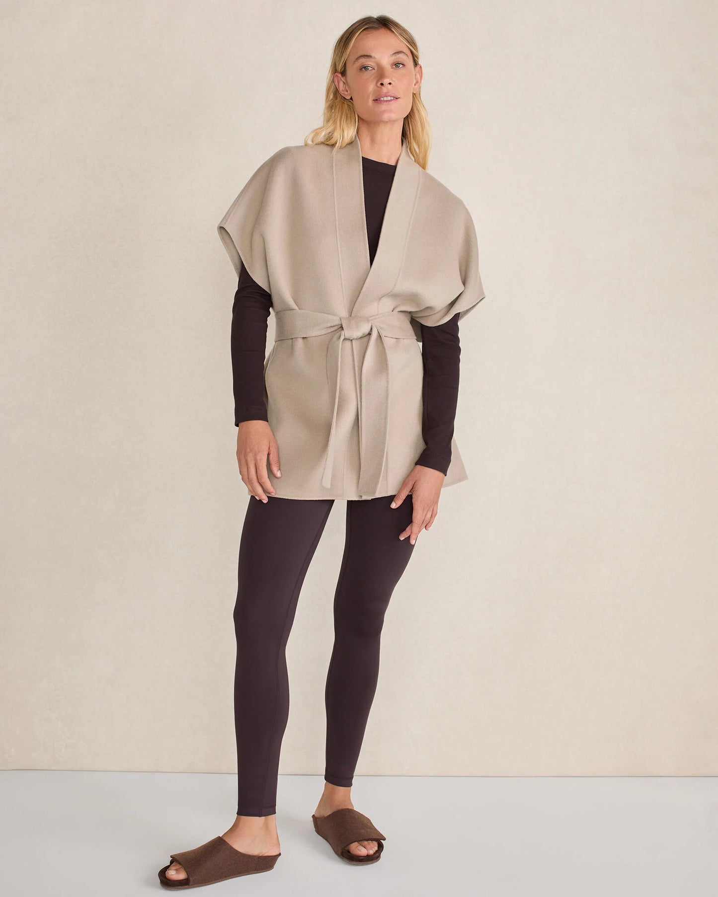 Wool Blend Tie-Front Vest