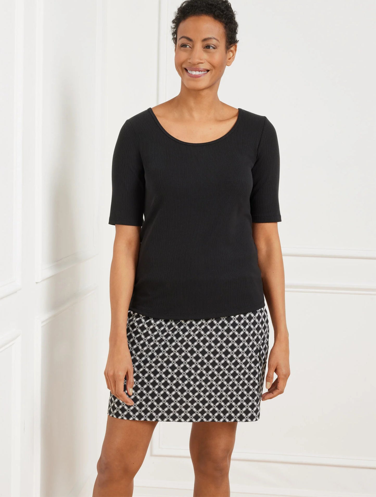 Keyhole Back Ribbed Tee