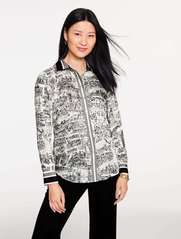 Button Front Shirt - London Map