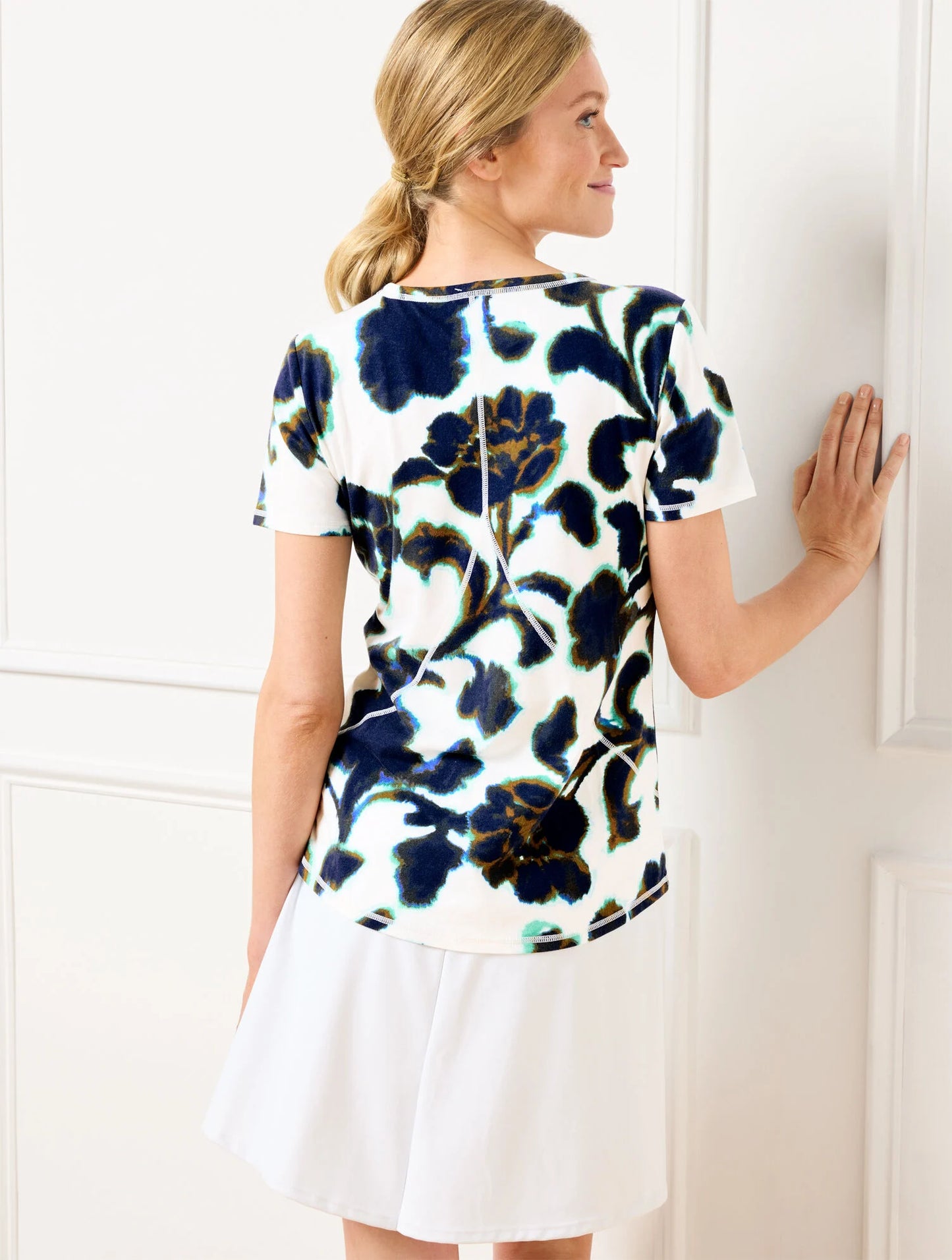 Supersoft Jersey Crewneck Tee - Blurred Floral