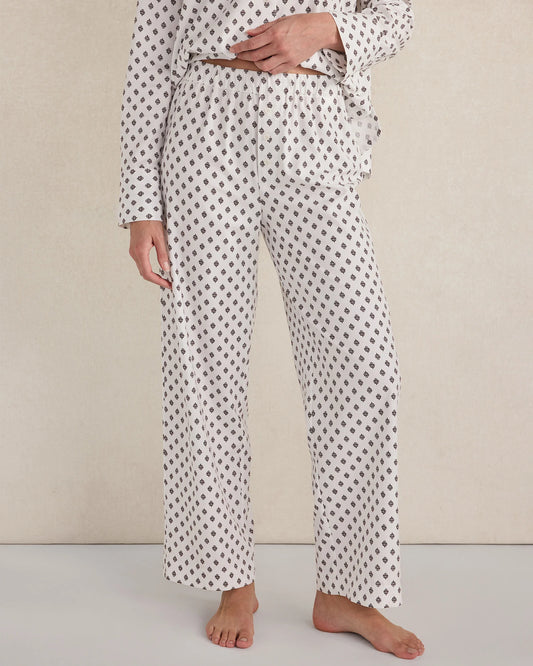 Organic Cotton Blend Floral Tile Pajama Pants