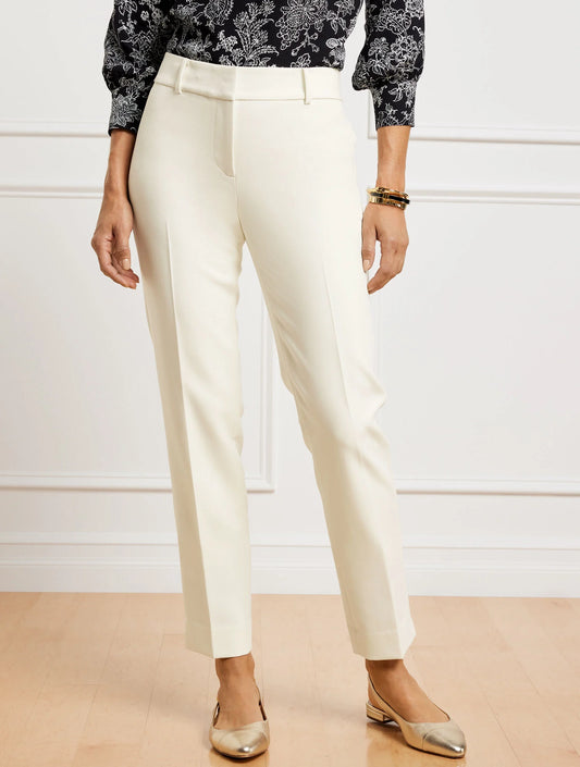 Talbots Hampshire Lightweight Double Cloth Straight Ankle Pants - Lined