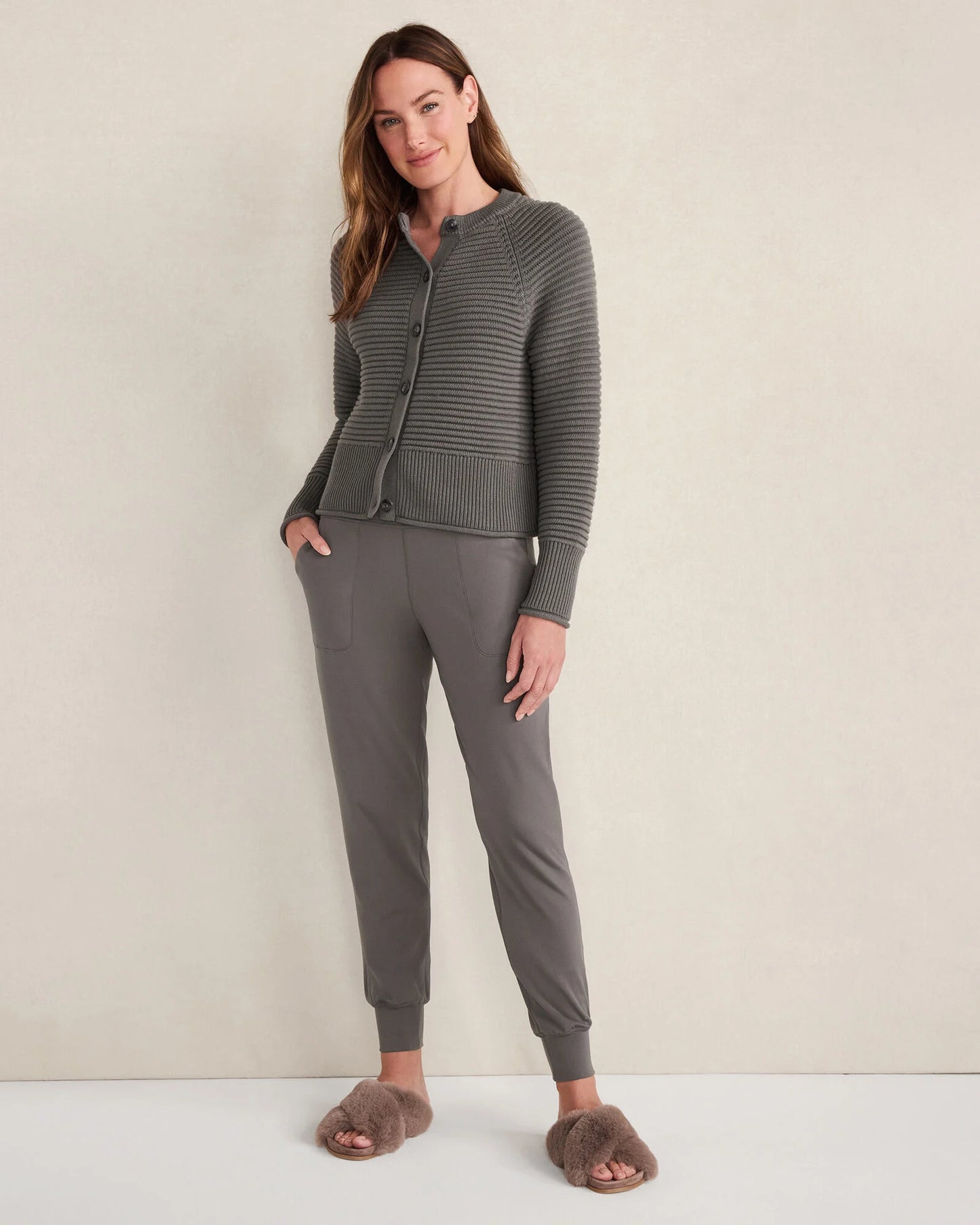 Organic Cotton Horizontal Stitch Cardigan